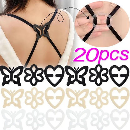 Invisible Non-Slip Bra Shoulder Strap Holders: Women's Lingerie Buckles - Adjustable Connector Cross-Slip Underwear Clips, Essential Accessories