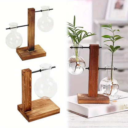 Hydroponic Glass Vase, Vintage Desktop Plant Terrarium Planter, Bulb Water Planting Propagation Vase for Hydroponics Plants