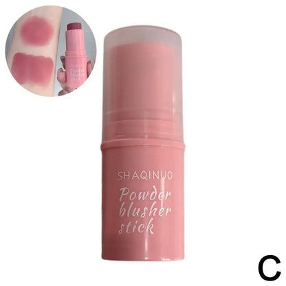 3-in-1 Monochrome Blusher Stick - Cheek & Lip Tinted, Durable Matte Rouge Powder for Natural Contour & Makeup Cosmetics