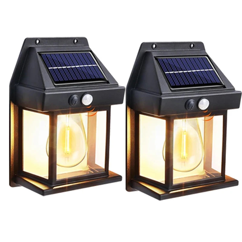 Solar Motion Sensor Wall Light - Waterproof Outdoor LED Garden Yard Lamp with 3 Lighting Modes