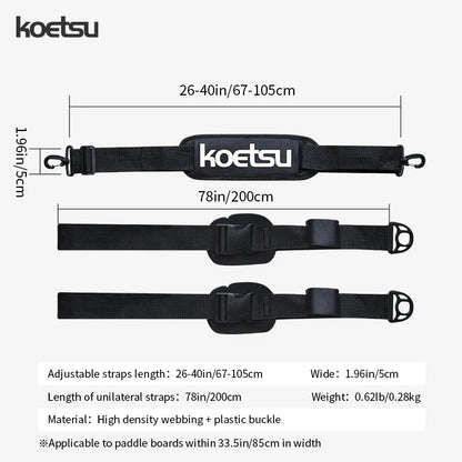 KOETSU Adjustable SUP Paddle Board Shoulder Strap — Comfortable Surfboard Carrying Belt