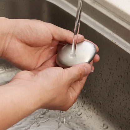 Stainless Steel Soap Shape Odor Remover - Deodorize Hands in Kitchen, Bathroom - Useful Tool for Smell Elimination