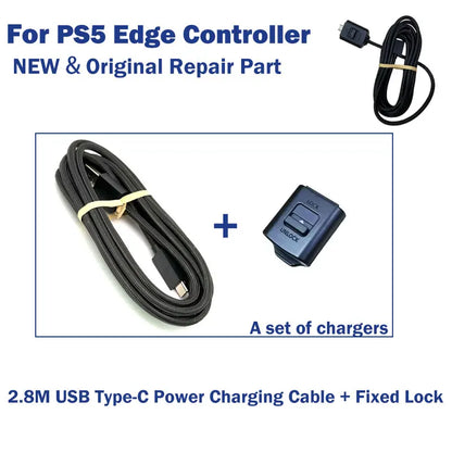 New USB Charging Cable with Fixed Interface Lock – Connector for PS5 Edge Controller Gamepad Accessories