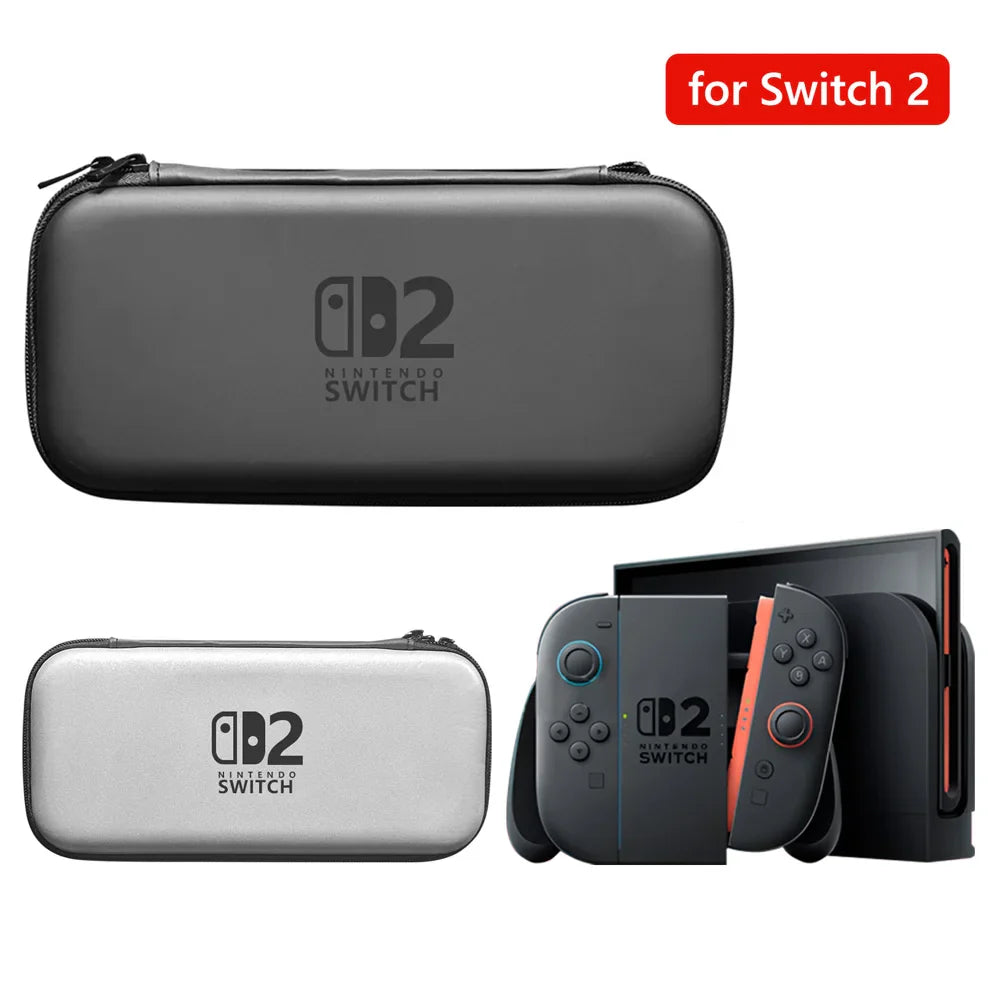 Slim Waterproof Carrying Case for Nintendo Switch 2 (2025) — EVA Hard Shell Protective Storage Handbag for Accessories