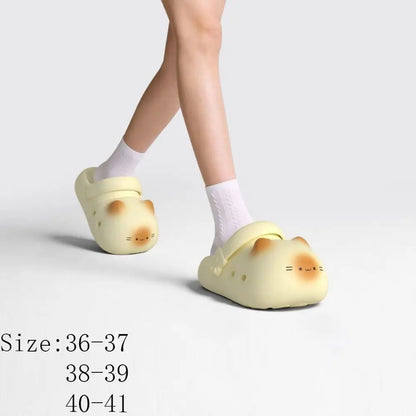 Women's Cat Paw Mules - Waterproof Soft Anti-Slip Closed-Toe Slippers