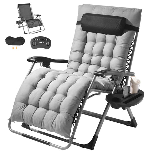 SucceBuy Zero Gravity Recliner Chair – Adjustable Anti-Gravity Lounge with Cushion, Footrest & Cup Holder