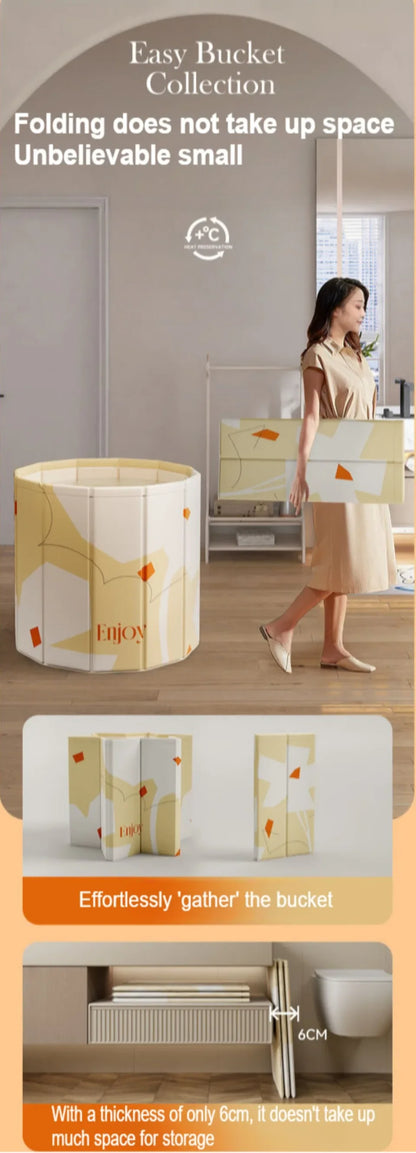 Foldable Portable Bath Tub - Thickened Full Body Bath Bucket for Children & Adults, Long-Term Temperature Lock