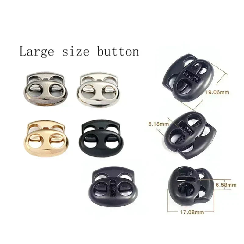 10PCS Twin Hole Metal Cord Lock Set – 4–5.5mm Drawstring Stoppers for Shoelaces & Sportswear Accessories