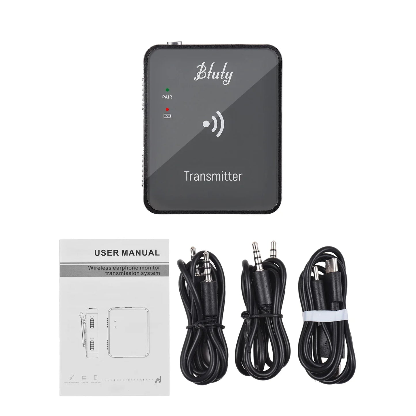 Btuty 2.4GHz Wireless Earphone Monitor System – Rechargeable Transmitter & Receiver with Lossless Digital Transmission