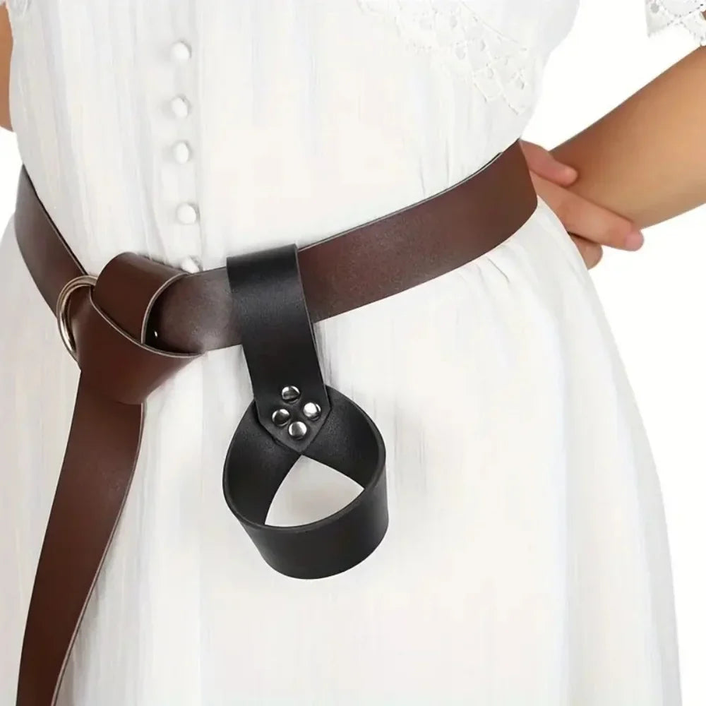 Medieval Knight & Viking Sword Scabbard – PU Leather Rapier and Dagger Holder for Halloween Cosplay