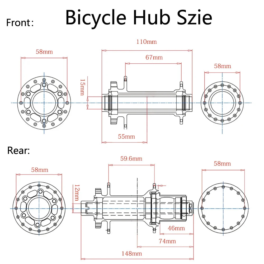BOOST MTB Bicycle Hub - 148x12mm Aluminium Bike Hub 6 Pawls 120 Click HG XD Micro Spline 32H 8-12 Speed