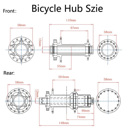 BOOST MTB Bicycle Hub - 148x12mm Aluminium Bike Hub 6 Pawls 120 Click HG XD Micro Spline 32H 8-12 Speed