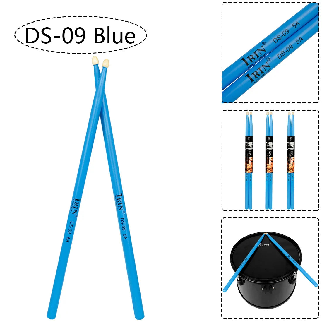 5A Maple Drumsticks – DS-09 Multicolor Drum Mallets, Professional Percussion Musical Instrument Accessories
