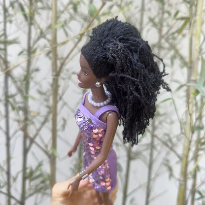 Kawaii African Girls Doll Set — 30cm Mother & 14cm Daughter with Clothes, DIY Kids Toy Birthday Gift