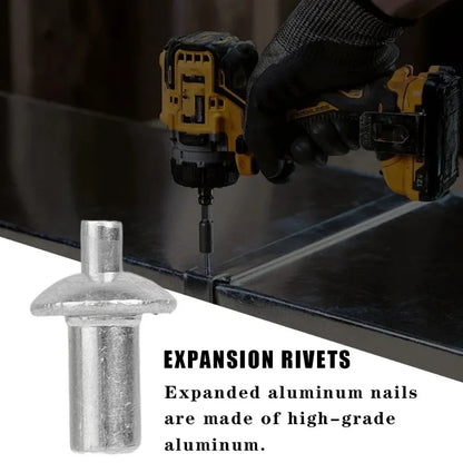 100x Hammer Drive Expansion Rivets – Aluminum Piercing Nails, Tapping Screws & Fasteners for Percussion Expansion