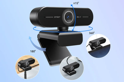 EMEET C60E Webcam | 4K/2K/1440P/1080P USB Autofocus Camera for Video Calls & Conferences