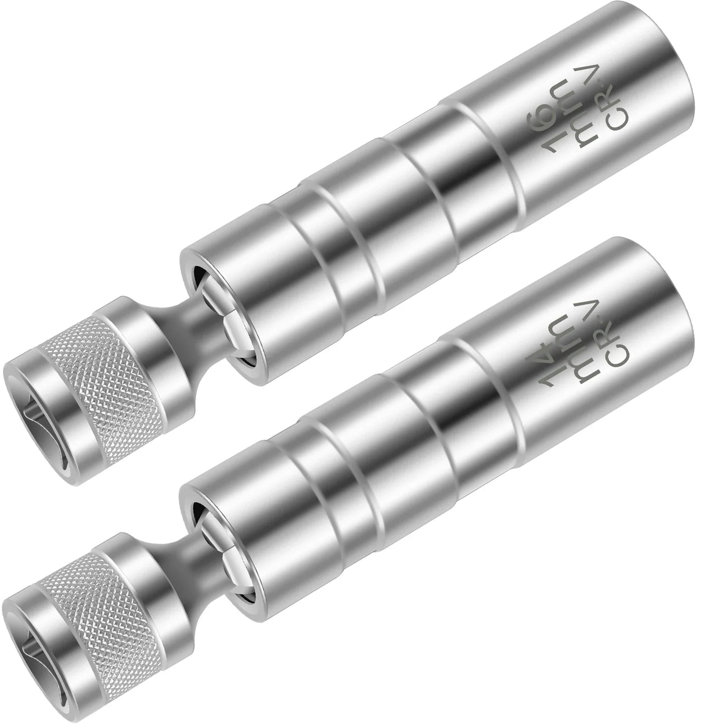 2Pcs Magnetic Swivel Spark Plug Socket Set – 14mm & 16mm Removal & Installation Tool