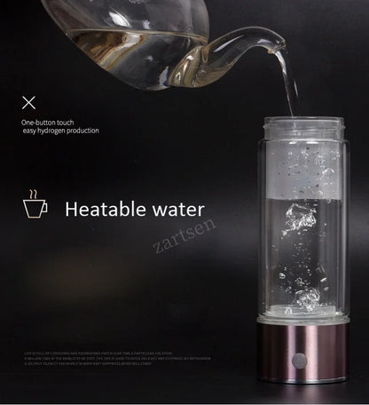 SPE/PEM Portable Hydrogen Water Generator – Alkaline Ionizer Bottle for Pure H2 Rich Electrolyzed Drinking Water