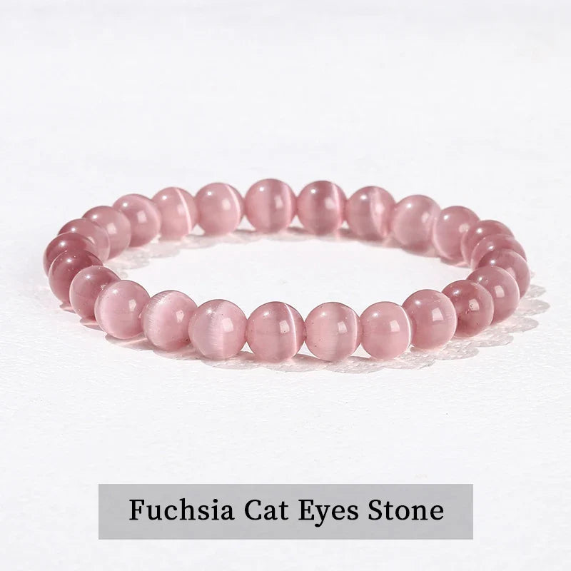 Natural Stone Beaded Bracelet - Obsidian, Fluorite & Quartz Healing Stretch Jewelry for Men & Women