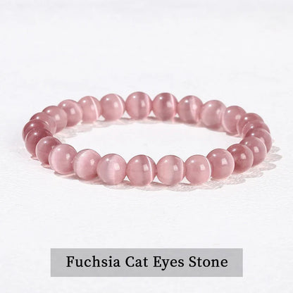 Natural Stone Beaded Bracelet - Obsidian, Fluorite & Quartz Healing Stretch Jewelry for Men & Women