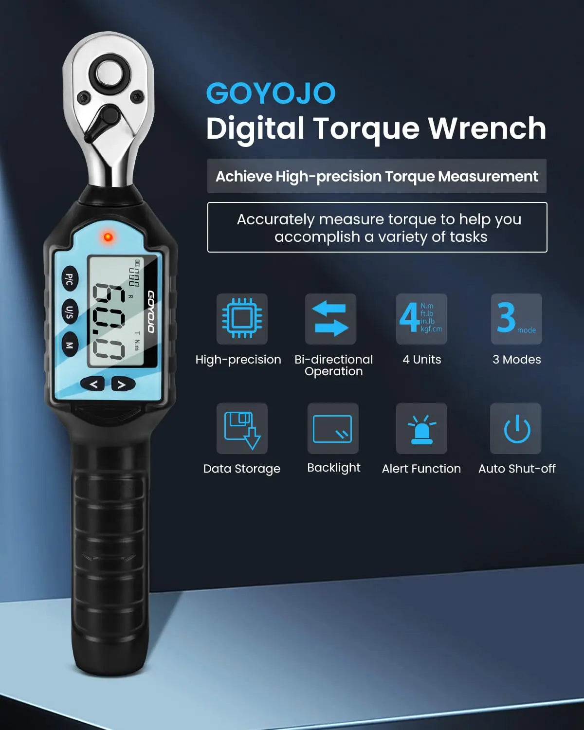 New Digital Preset Torque Wrench | 1/2", 3/8", 1/4" Bidirectional Ratchet for Professional Bicycle Repair
