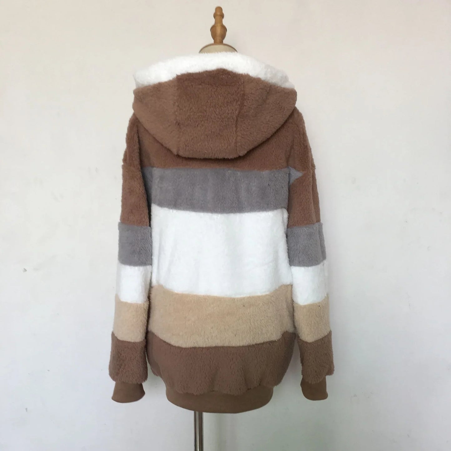 Oversized Jacket for Women – 2023 Autumn Winter Warm Plush Hooded Coat, Loose Fit Streetwear with Pockets