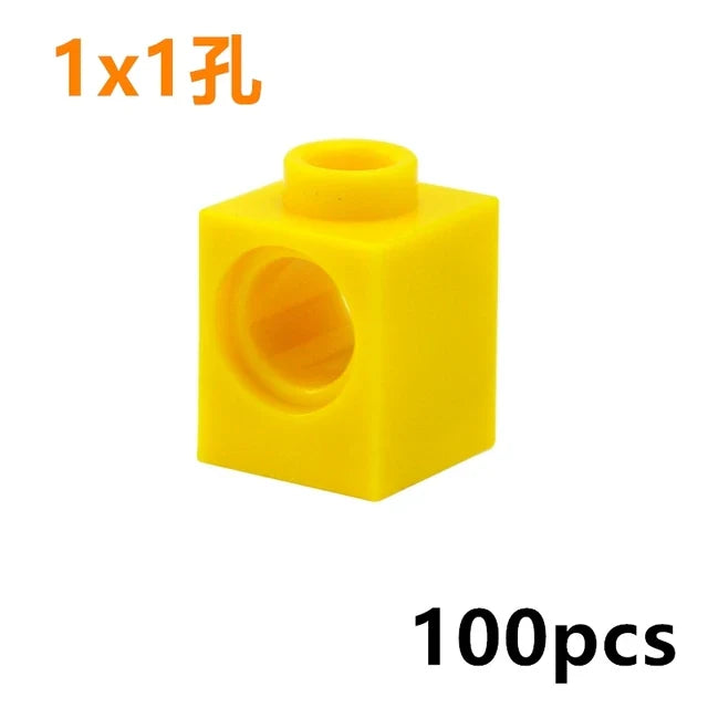 Technical Building Block Long Beam with Holes – Thick MOC Studded Bricks Compatible with 3703, 32018, 3895, 2730, 3894, 3701, 3700