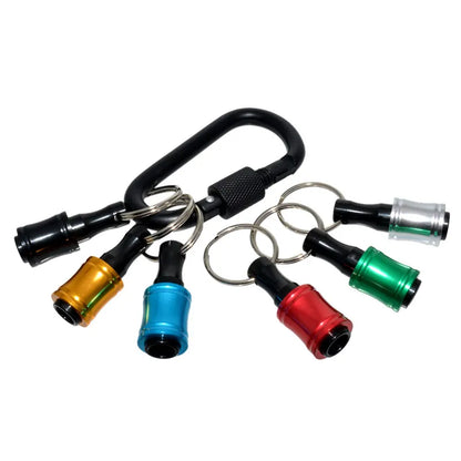 6pcs/Set 1/4" Hex Shank Screwdriver Extension Rod Holder - Key Chain Adapter Drill Bit Quick Replacement, Portable Hand Tool