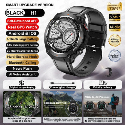 2025 Xiaomi GPS Sports Smartwatch — Waterproof Fitness Tracker with Bluetooth Call & 650mAh Battery for Men & Women