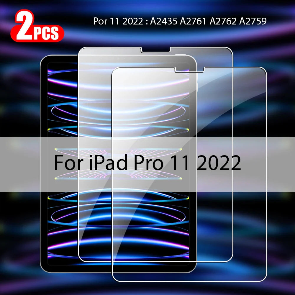 2Pcs Tempered Glass Screen Protector for iPad Pro, Air, Mini & 10th Gen – Compatible with iPad M4, M3, M2, A16 Accessories