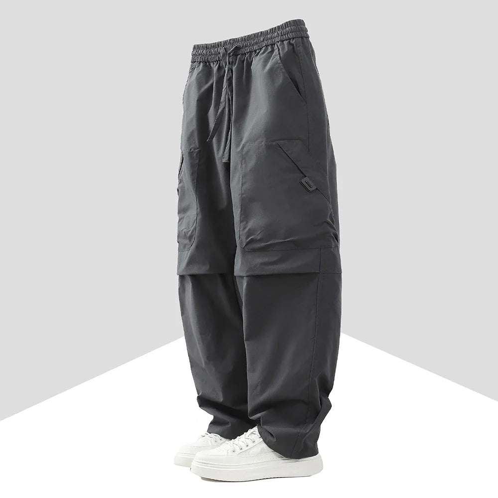 Men’s Harajuku Casual Pants - Loose Fit Elastic Waist Outdoor Walking & Hiking Trousers