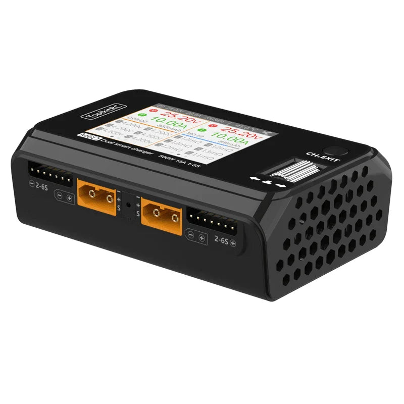 ToolkitRC M6D 500W 15A Dual Channel MINI Smart Charger Discharger for 1-6S LiPo Batteries with SC100 XT60 & Charging Board