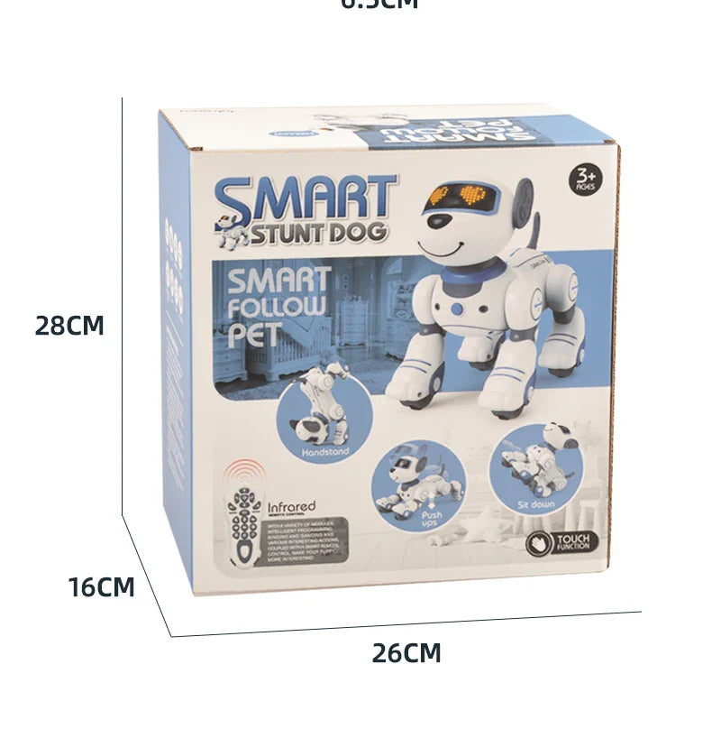 2-in-1 Intelligent Remote Control Robot Dog – Programmable Stunt & Voice Command Toy with Touch & Music for Kids