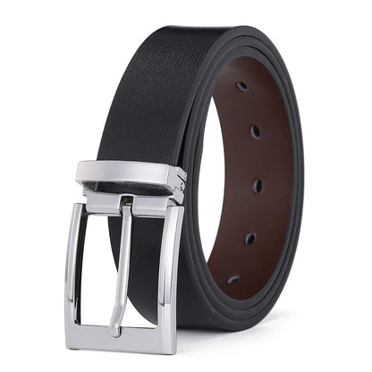 Men’s Pin Buckle Cowskin Leather Belt – High-Quality Designer Waist Strap, Luxury Fashion Accessory