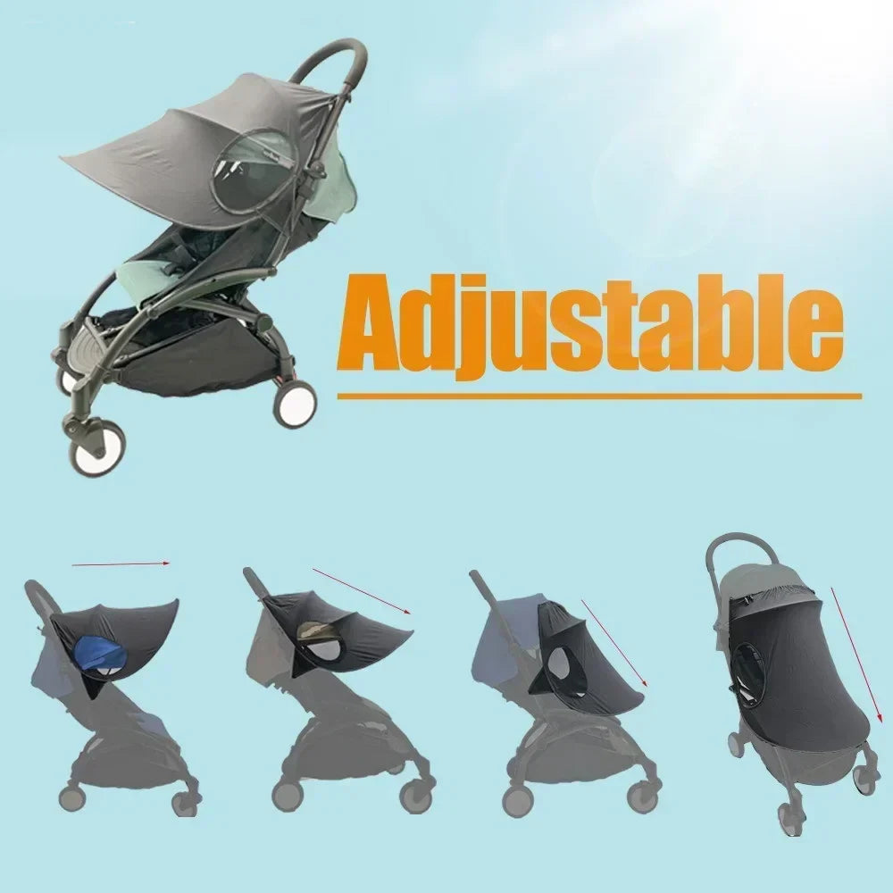 Universal Baby Stroller Sun Shade Canopy Cover – Windproof UV Protection Awning Visor Accessory