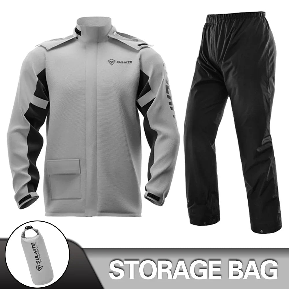 Waterproof Motorcycle Raincoat Suit – Men & Women Moto Raincoat Jacket & Pants Set for Bikers