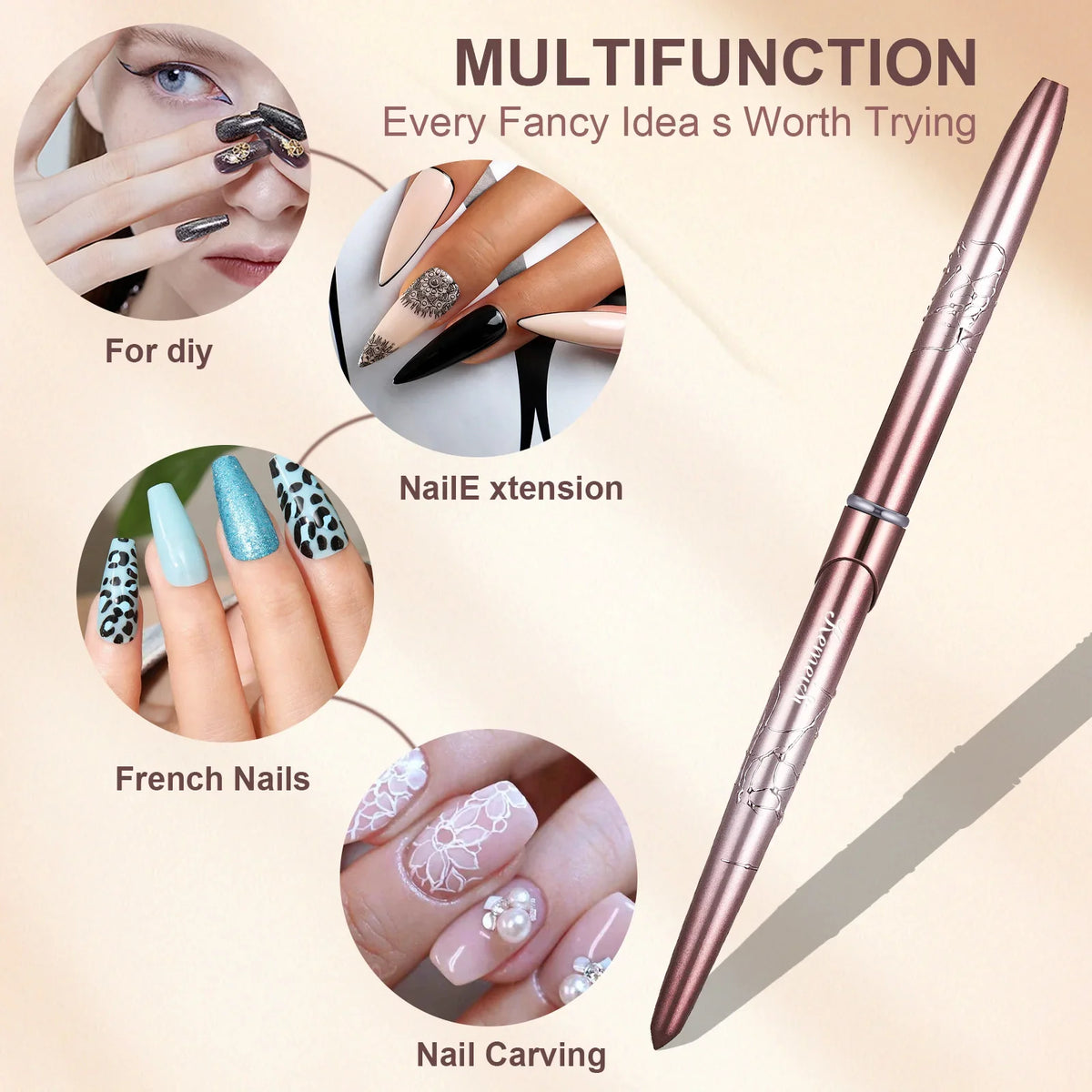 Premium Kolinsky Acrylic Nail Brush with Round Shaped Handle - High-Quality Bristles for Precise Acrylic Application - Nailar's Choice for Stunning Nail Art
