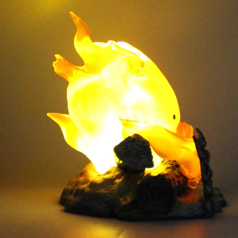 Calcifer 12cm PVC Figure – Kawaii Action Figurine with Light, Desktop Decoration & Kids Birthday Gift