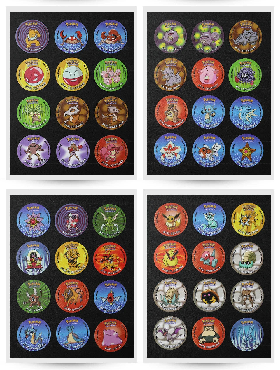 100/160pcs Pokemon Tazos – 1st & 2nd Generation 3D Round and Square Collector Cards, Album Trainer Pogs for Cheetos Chipitaps