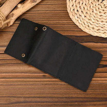 Men's Genuine Leather Short Wallet with Chain – Zipper Clutch, Trifold Purse, Card Holder & Coin Purse for Men
