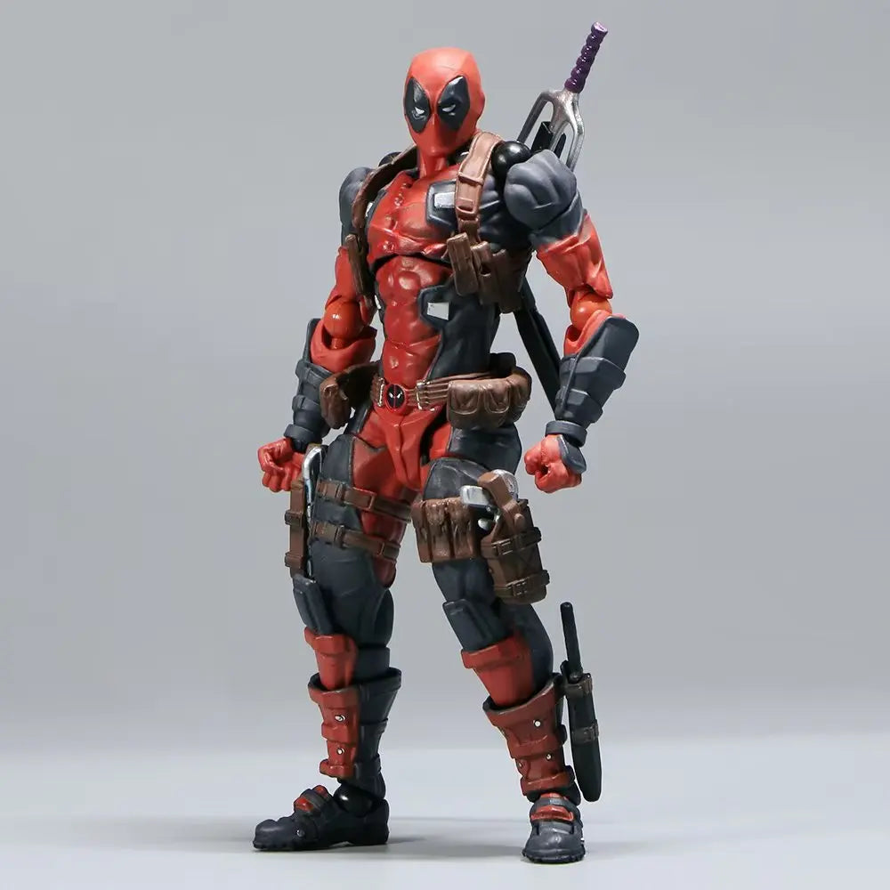 AMAZING YAMAGUCHI Deadpool & Wolverine 2.0 Action Figure – Grey Mutants Joint Movable KAIYODO Model Toy for Kids & Collectors