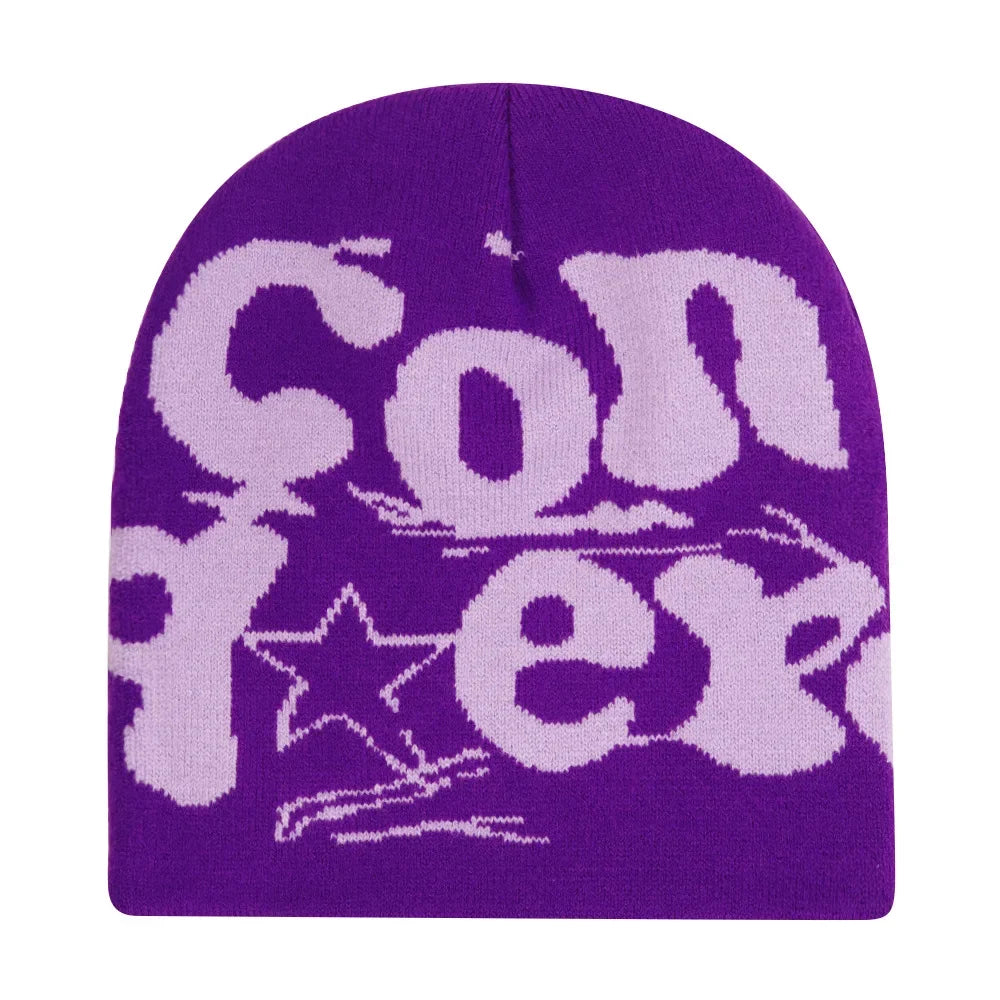 Y2K Letter Knitted Beanie Cap – Unisex Winter Autumn Warm Ski Skullcap, Hip Hop Streetwear Ear Cover Hat for Men & Women