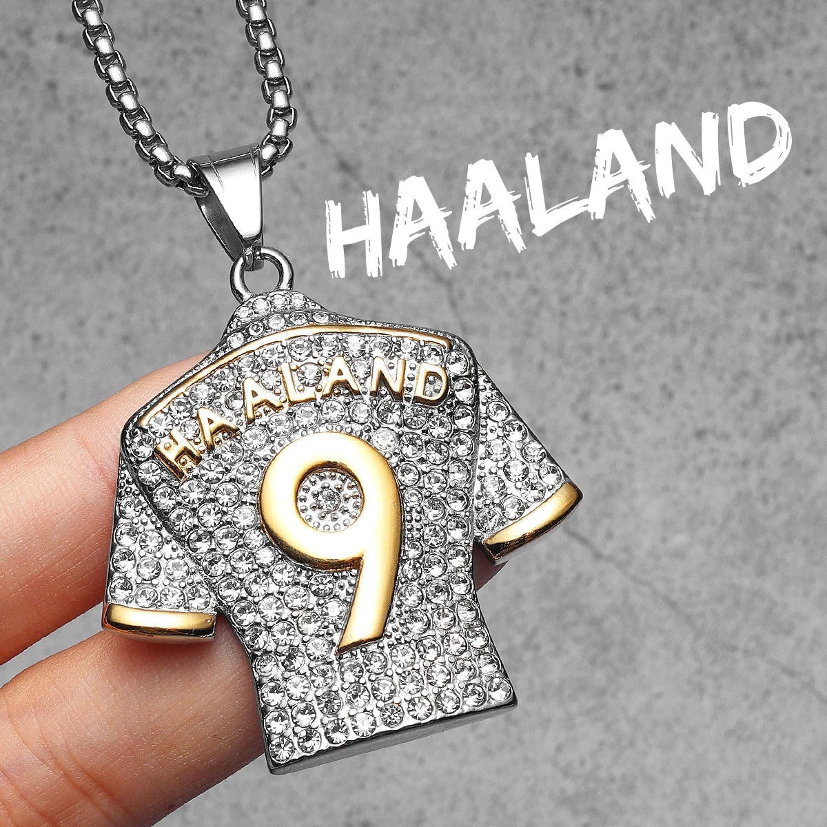 Football Legends Necklace – Messi, Cristiano Ronaldo, Neymar, Mbappé & Haaland Stainless Steel Pendant Chain Fashion Jewelry Gift for Men