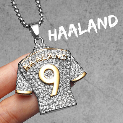 Football Legends Necklace – Messi, Cristiano Ronaldo, Neymar, Mbappé & Haaland Stainless Steel Pendant Chain Fashion Jewelry Gift for Men