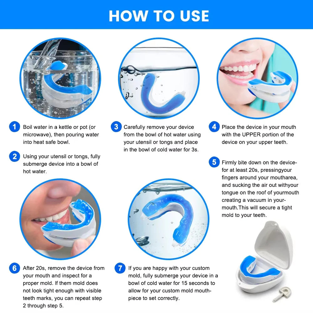 Adjustable Anti-Snoring Mouth Guard – Night Mouthpiece for Bruxism and Sleep Aid Snoring Relief