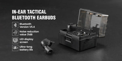 ARM NEXT E30 Tactical Bluetooth Headset – Electronic Noise-Cancelling Earplugs NRR27dB for Shooting