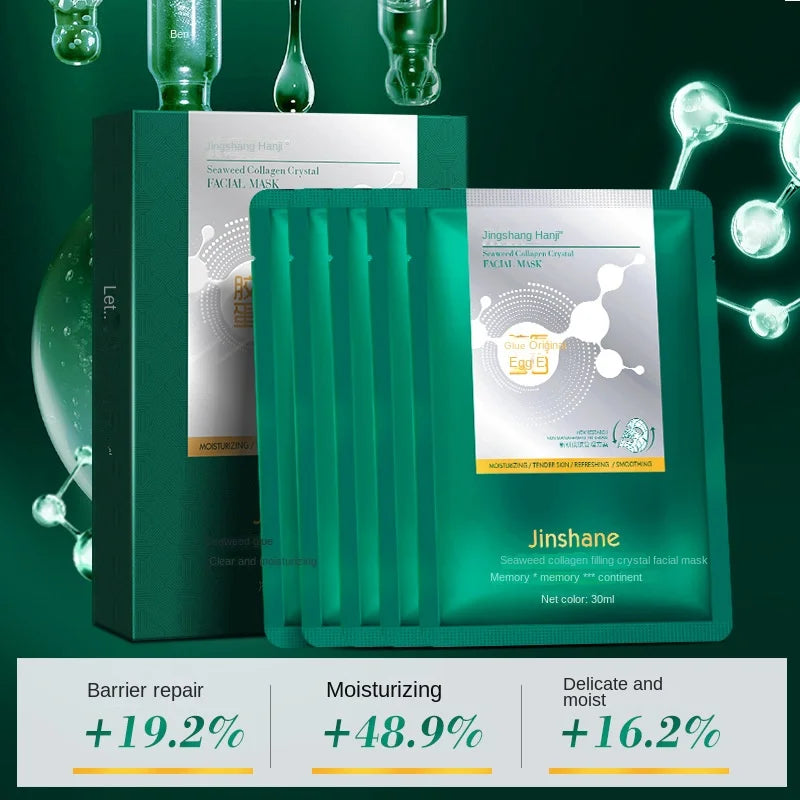 5pcs 30ml Seaweed Collagen Crystal Mask - Tiktok Hot Sale Replenishing Fruit Jelly Skin Care Masque