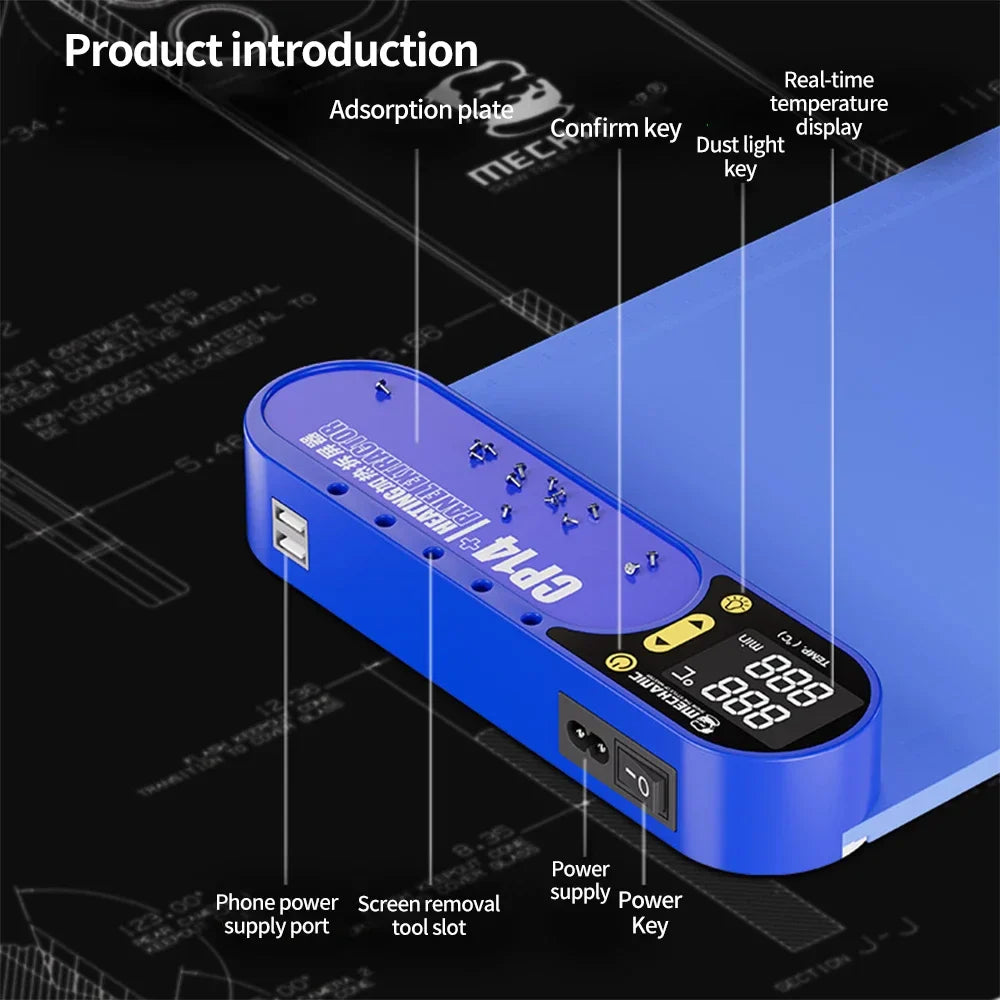 MECHANIC CP14+ LCD Screen Removal Heating Separator Silicone Pad for iPhone & iPad Repair Tool – Anti-Slip Screen Separator Mat