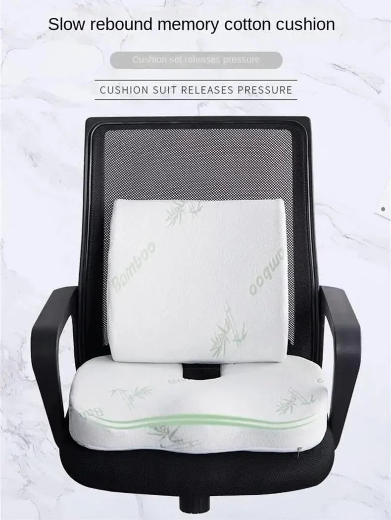 Orthopedic Memory Foam Seat Cushion – Hemorrhoid Relief, Car & Office Chair Lumbar Support, Breathable Pain Relief Pillow