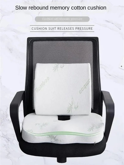 Orthopedic Memory Foam Seat Cushion – Hemorrhoid Relief, Car & Office Chair Lumbar Support, Breathable Pain Relief Pillow